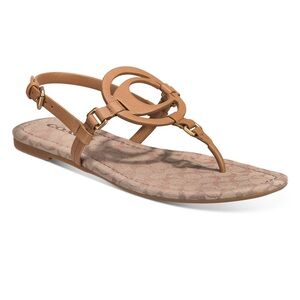 Coach Tan Logo Thong Sandals